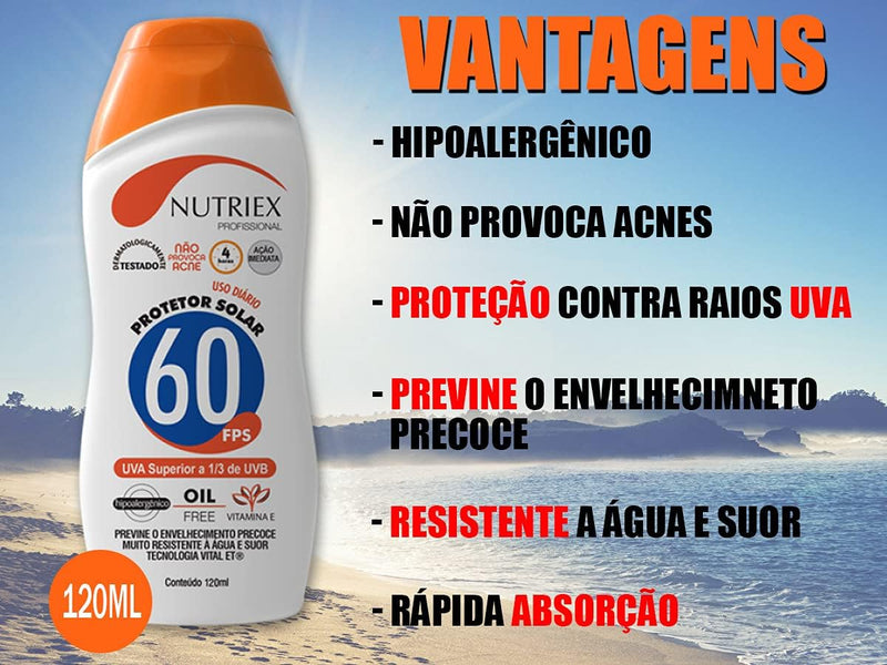 Protetor Solar Profissional 60 FPS - 120 ml - Nutriex